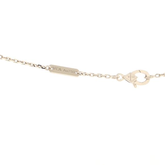Van Cleef & Arpels Vintage Alhambra Pendant Necklace 18K White Gold and Diamonds - Picture 4 of 5